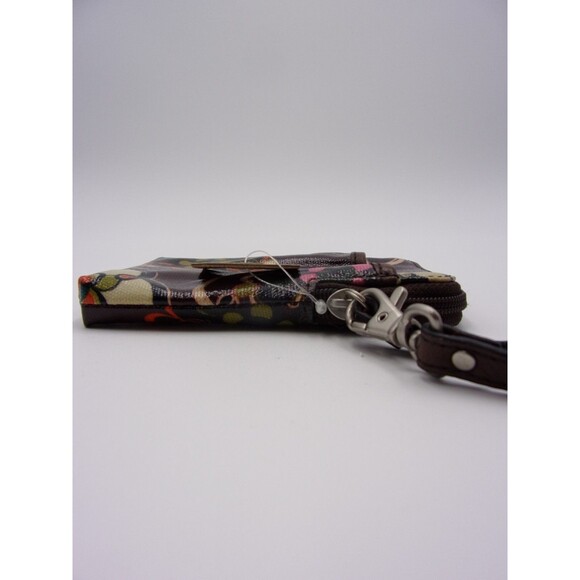 Fossil Wristlet Wallet Phone Sleeve Key Per Purse Zip Vintage Floral Concert - Picture 8 of 12